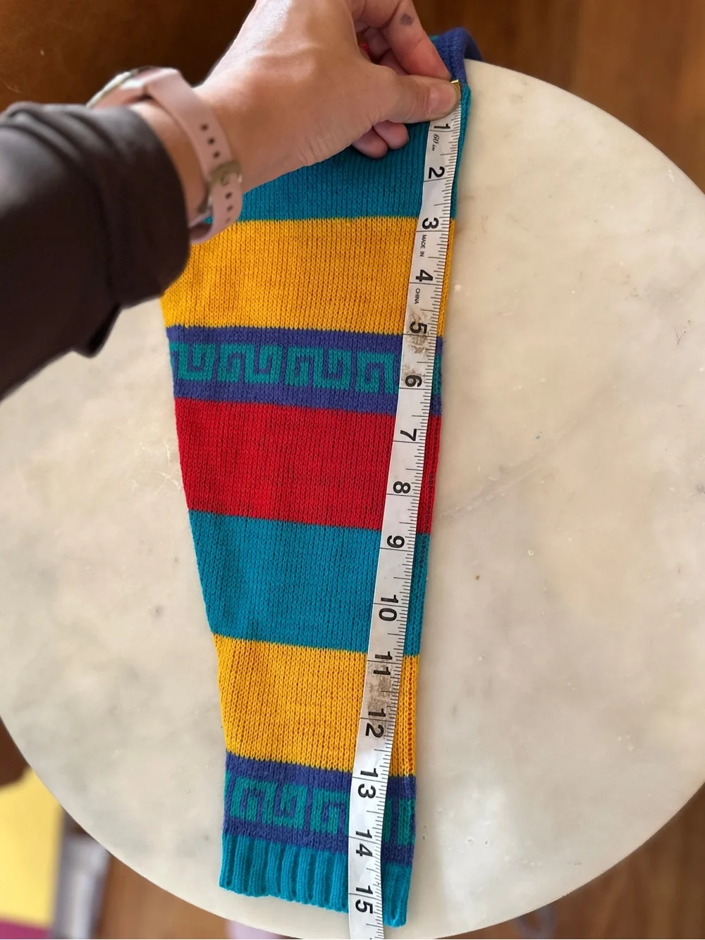 7/8 Vintage Sweater Southwestern/Egyptian-inspired novelty geometric 80s jet set